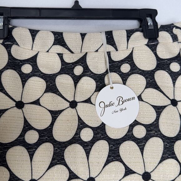 JULIE BROWN NY Skirt Mini size Large Navy Ivory Gold NWT - Picture 3 of 8